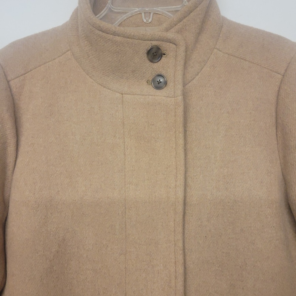 J.Crew Size 12 Wool Blend Mid -Length Coat Brown, Zip up / Button, Winter Coat - Picture 2 of 7